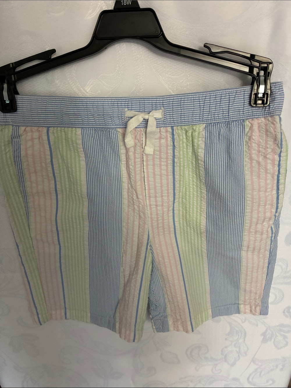 Janie and Jack Pink and White Striped Seersucker Shorts